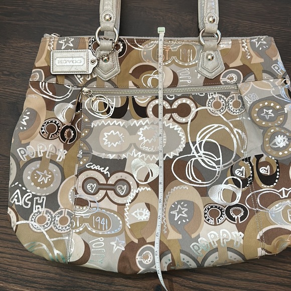 Coach Poppy Khaki Silver Multicolored shoulder bag - Picture 5 of 12